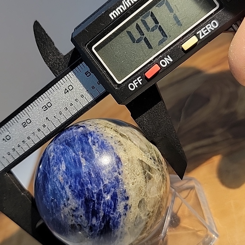 50mm Sunset Blue Sodalite Gemstone Sphere Chakra Reiki Healing Sculpture - Picture 9 of 9